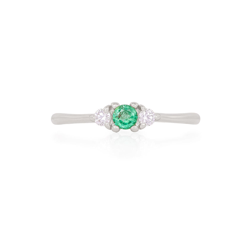 Dreamers of Dreams - 14k Polished White Gold Emerald Ring
