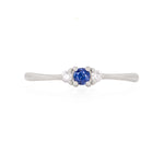 Thumbnail of Front view of the Promise me Tomorrow Blue Sapphire Ring in 14k polished white gold, a solitaire ring with a round blue sapphire.