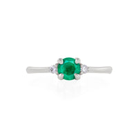 Love is All 0.5ct Emerald Engagement Ring - 14k White Gold Polished Band