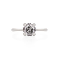 Sparkle 1ct Grey Diamond Engagement Ring - 14k White Gold Polished Band