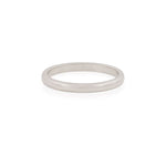 Thumbnail of Front view of the Timeless Love 2mm Wedding Band in 14k white gold, a thin, polished wedding band.