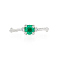 Love is All 0.5ct Emerald Engagement Ring - 14k White Gold Twig Band