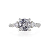You, Me & Magic 2ct Grey Diamond Engagement Ring - 14k White Gold Twig Band