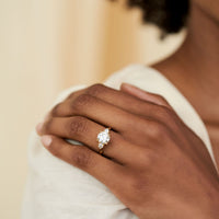 On-body shot of You, Me & Magic 2ct Lab-Grown Diamond Engagement Ring - 14k White Gold Twig Band