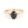 Thumbnail of Dewlight 1ct Blue Sapphire Oval Engagement Ring - 14k Gold Polished Band - Video cover