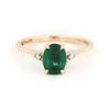 Thumbnail of Dewlight 1ct Emerald Oval Engagement Ring - 14k Gold Polished Band - Video cover