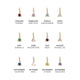 Variety of solid gold birthstone pendants displayed, showing options for customisation.